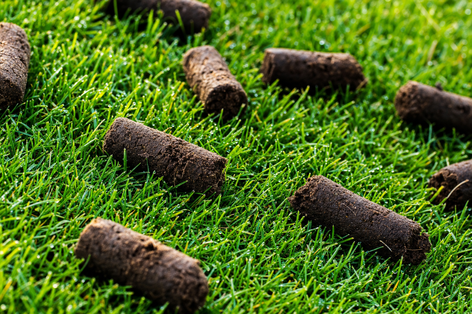 Healthy grass after aeration